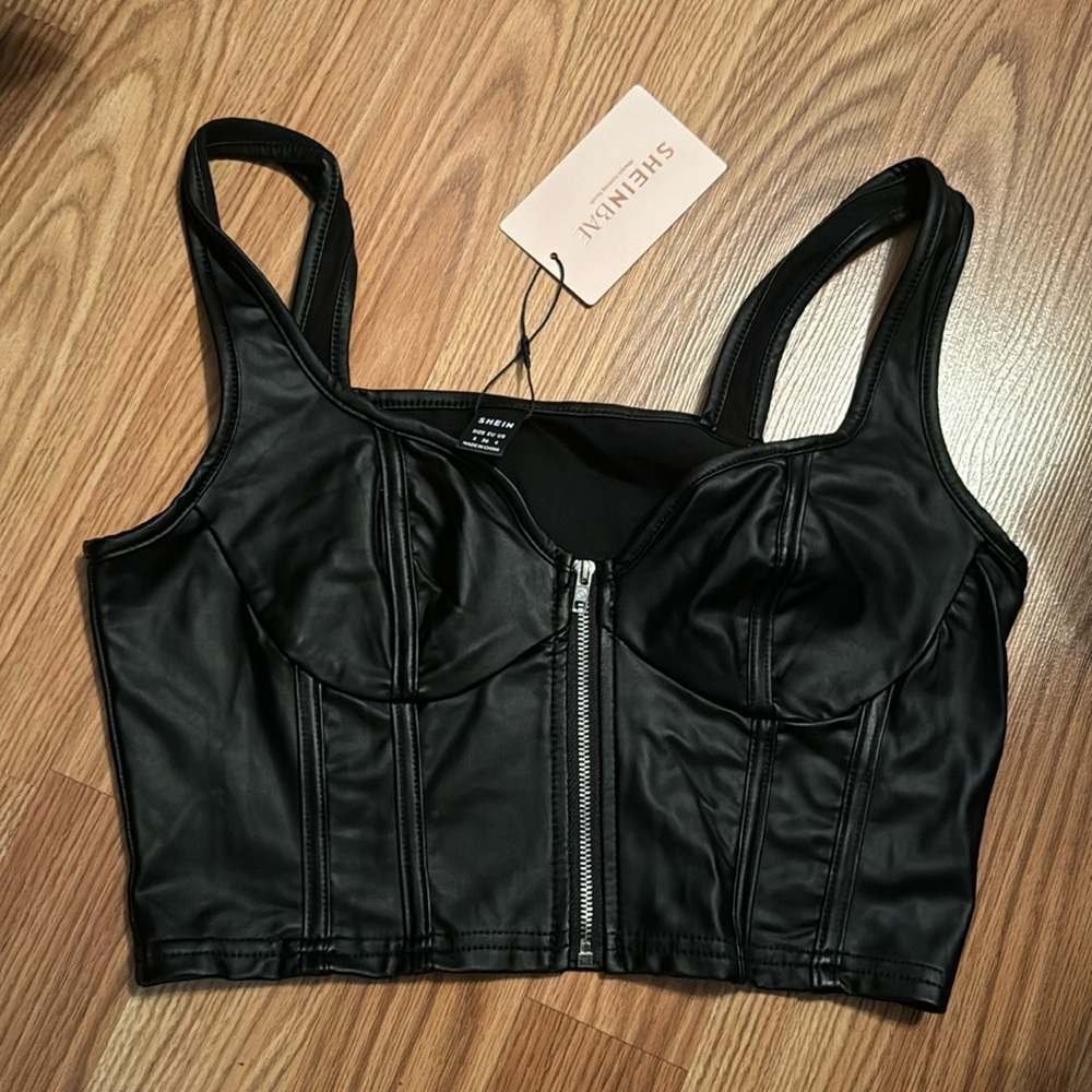 SHEIN size small leather top
